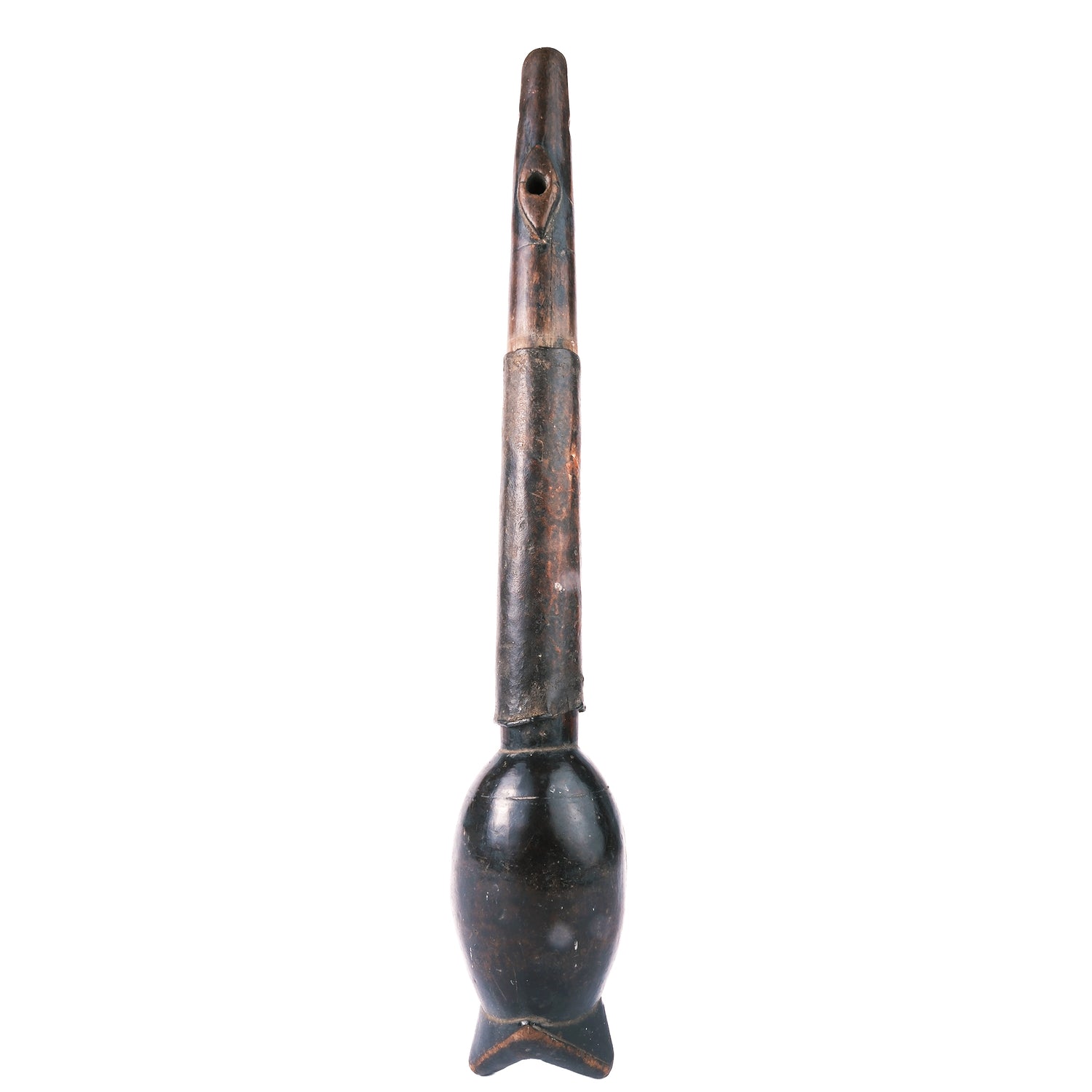 Burkina Faso Flöte, Phallische Darstellung, 29,2 cm