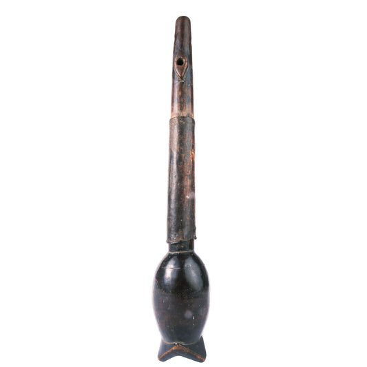 Burkina Faso Flöte, Phallische Darstellung, 29,2 cm