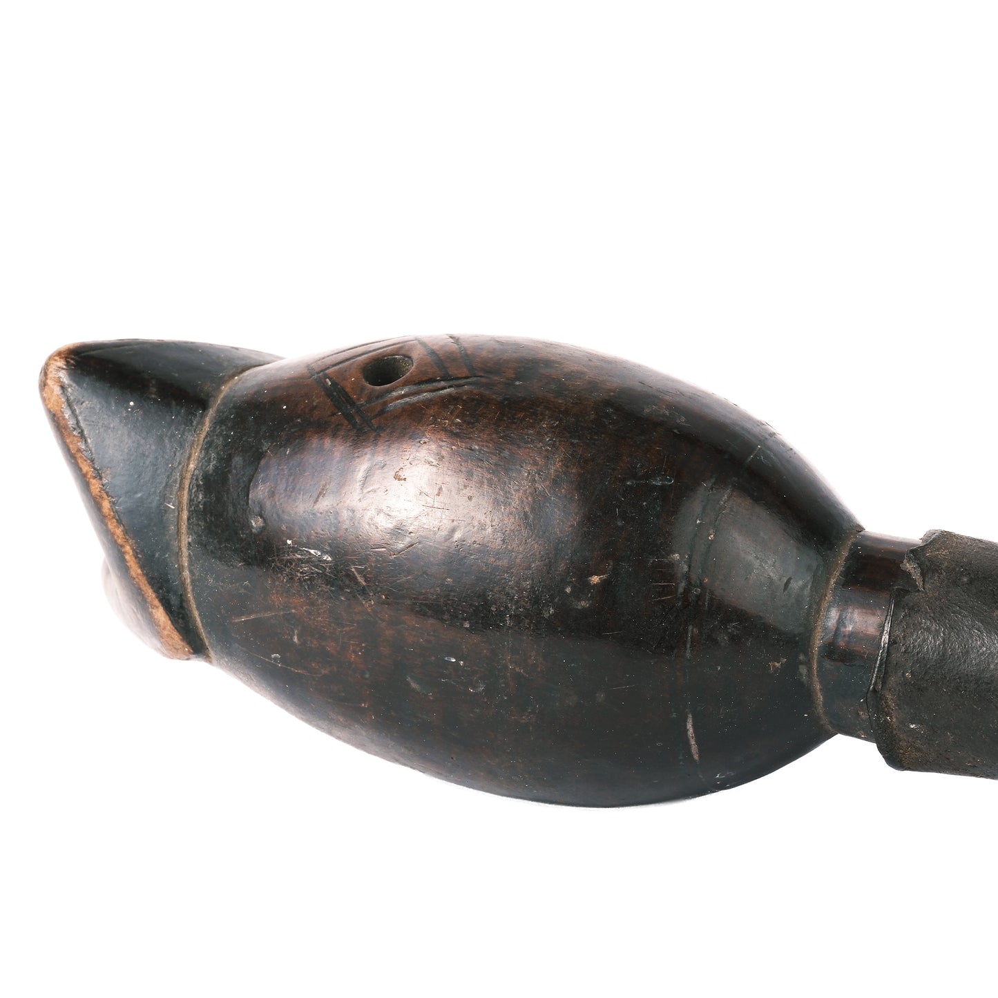 Burkina Faso Flöte, Phallische Darstellung, 29,2 cm